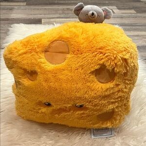 Squishable plush retired cheese wedge with mouse large 15” like new